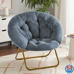 Sweetcrispy X-large Classic Gray Faux Fur Folding Saucer Chair For Adults & Kids New. Price: $112.97.