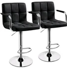 Yaheetech Bar Stools Set Of 2, Pu Leather Height Adjustable Black Open. Price: $62.99.