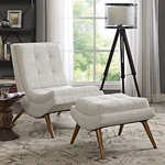 Modway Ramp Fabric Upholstered Lounge Ottoman 2-PIECE Set In Sand New. Price: $429.50.