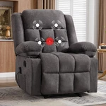 Canmov Soft Fabric Manual Recliner Chair With Vibration Massage & Lumbar Heating New. Price: $197.99.