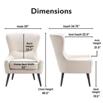 Tommy Hilfiger Auburn Wingback Chair Natural Ivory New. Price: $381.94.