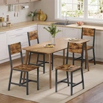 Vasagle Dining Set Of 4, Rustic Wood With Metal Steel Frame, Easy New. Price: $218.84.