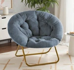 Sweetcrispy Saucer Chair Folding Faux Fur Lounge Gray Xl New. Price: $72.99.