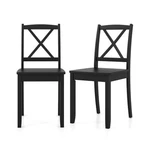 Wood Dining Chair Set Of 2 With Rubber Legs And Curved Backrest-black Col New. Price: $148.48.