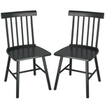 Homcom Dining Set Of 2, Farmhouse Rubber Wood Kitchen Chairs, Black New. Price: $112.99.