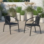 Flash Rattan Restaurant Stack Chair, Pack In Black 2-TLH-037-BK-GG New. Price: $114.99.