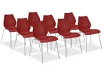 Signed Italian Maui Red Side Dining Chairs Vico Magistretti For Kartell Set 0F 8 Used. Price: $1336.65.