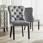 55 Downing Annabelle 20" Tufted Gray Velvet Dining Chairs Set Of New. Price: $399.98.