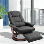 Swivel Faux Leather Recliner With Footrest Armrest - Living Room Lounge Chair New. Price: $255.99.