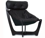 Img Luna High Back Chair In Prime Black Leather - Espresso Wood Base New. Price: $1199.00.