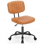 Armless Swivel Office Chair Pu Leather Rolling Vanity Desk New. Price: $57.99.