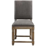 Uttermost Laurens Wood Metal And Fabric Accent Chair In Gray/brass New. Price: $765.60.