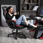 Bossin Red Gaming Chair, With Footrest, Headrest & Lumbar Support 2022. New. Price: $164.99.