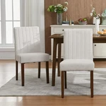 Upholstered Dining Chairs Set Of 2,WOOD Leg Accent For Kitchen&home Beige New. Price: $86.91.