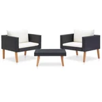 3 Piece Garden Lounge Set With Cushions In Rattan Vidaxl New. Price: $290.99.