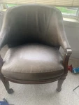 Magnificent Thomasville Oversize Leather Dining Or Accent Chair - 2 Available Used. Price: $150.00.