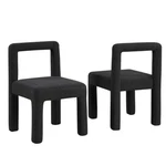 Modern Upholstered Dining Set Of 4, Square Open Back Side Chair, Black New. Price: $325.00.