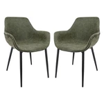 Leisuremod Markley Leather Dining Armchair Metal Legs Set Of 2 Olive Green New. Price: $341.92.