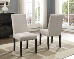 Roundhill Furniture Biony Tan Fabric Dining Chairs With Nailhead Trim, Set Of 2 New. Price: $183.28.