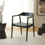Amycus Black Solid Wood & Leather Accent Chair - Fully Assembled Elegance New. Price: $460.99.