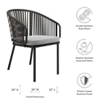 Modway Harbor Aluminum And Fabric Outdoor Armchair Charcoal Gray New. Price: $271.66.