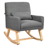 Upholstered Rocking Chair With And Solid Wood Base-gray Color: New. Price: $113.47.