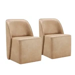 Chita Upholstered Dining Chairs W/casters Set Of 2,ARMLESS Modern Rolling New. Price: $439.99.