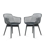 Aoodor Modern Dining Chairs Set Of 2 Plastic Cafe Weather-resistant, Gray New. Price: $89.99.