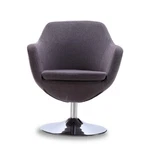 Manhattan Comfort Caisson Faux Leather Swivel Accent Chair In Gray AC028-GY New. Price: $374.99.