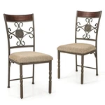 Set Of 2 Dining Room Chairs W/ Seat Cushion & Adjustable Foot Pads For Home New. Price: $169.99.