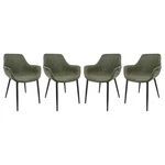 Leisuremod Markley Leather Dining Armchair Metal Legs Set Of 4 Olive Green New. Price: $647.44.