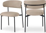 Meridian Furniture Lupita Taupe Vegan Leather Dining Chair (set Of 2), Open. Price: $299.00.