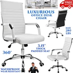 Office Leather Desk Chair High Back Computer Rolling Swivel Executive White New. Price: $129.90.