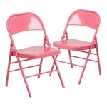 Flash Furniture Hercules Colorburst Metal Folding Chair Pink (set Of 2) New. Price: $110.02.