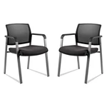 Clatina Mesh Back Stacking Arm Chairs With Upholstered Seat Black 2 Pack Set New. Price: $114.99.