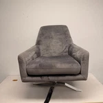 Noble House Home Furnishings Gray Velvet Swivel Club Chair - Local Pickup Only Used. Price: $179.99.