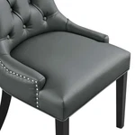 Modway Regent Solid Wood And Tufted Vegan Leather Dining Chair Gray New. Price: $165.42.