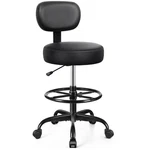 Drafting Chair With Backrest Adjustable Foot Rolling Stool Wheels New. Price: $93.32.