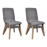 Dining Chairs 2 Pcs Dark Gray Fabric And Solid Oak Wood New. Price: $207.59.