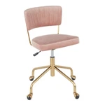 Lumisource Task Chair, Gold Metal And Pink Velvet Oc-taniaauvpk New. Price: $200.00.