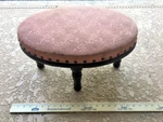 Foot Stool, Oval, Size, 4 Turned, Hardwood Legs, Upholstered, Post 1970, China Used. Price: $24.88.