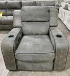Matteus Fabric Power Recliner W/ Usb & Cup Holders Great Condition Open. Price: $299.99.