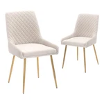 Canglong Mid-century Velvet Upholstered Metal Legs For Kitchen, Set Of 2 Beige Open. Price: $159.36.
