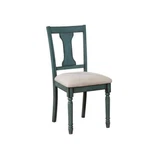 Pemberly Row Transitional Wood Set Of Two Dining Side Chairs Teal Blue New. Price: $193.50.