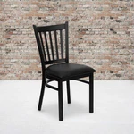 Vertical Back Metal Restaurant Chair,black Vinyl SEAT,PK2 Flash Furniture New. Price: $215.35.
