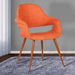 Phoebe Orange Fabric And Walnut Wood Dining Chair New. Price: $239.91.