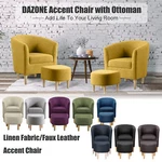 Dazone Accent W/ Ottoman Upholstered Sofa Barrel Comfy Armchair & Footrest New. Price: $149.99.