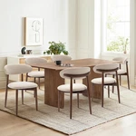 Colamy Wooden Dining Chairs Set Of 6 Modern Upholstered Fabric Room New. Price: $797.66.