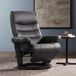 Benchmaster Peregrine 31" Wide Charcoal Faux Leather Swivel Recliner New. Price: $899.95.