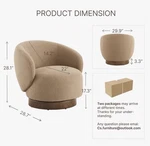 Kislot Swivel Accent Chair/round Barrel Armchair Upholstered Performance Fabric Open. Price: $550.00.